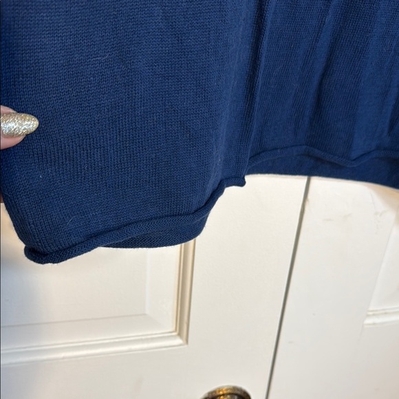 Lafayette 148 New York Blue and Cream Striped Sweater - Picture 6 of 6